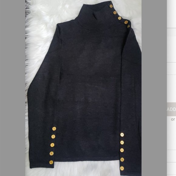 Black Embellished Button Shoulder Knitt Sweater - Picture 1 of 1